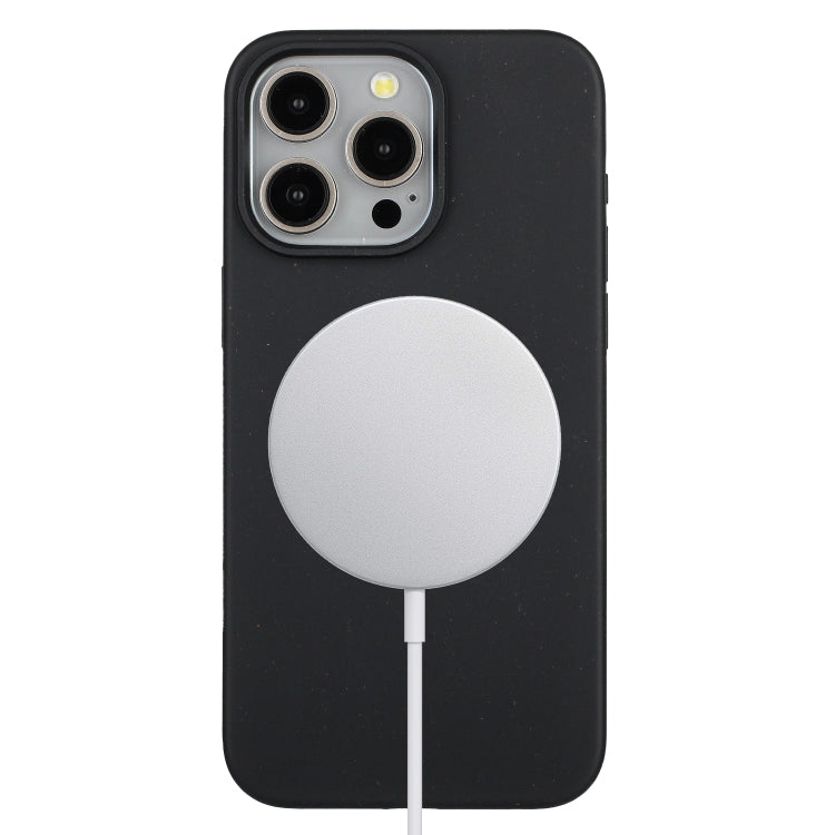 For iPhone 12 Pro Max Wheat MagSafe Magnetic Straw Material + TPU Phone Case(Black) - iPhone 12 Pro Max Cases by PMC TechLife | Online Shopping South Africa | PMC TechLife | Buy Now Pay Later Mobicred