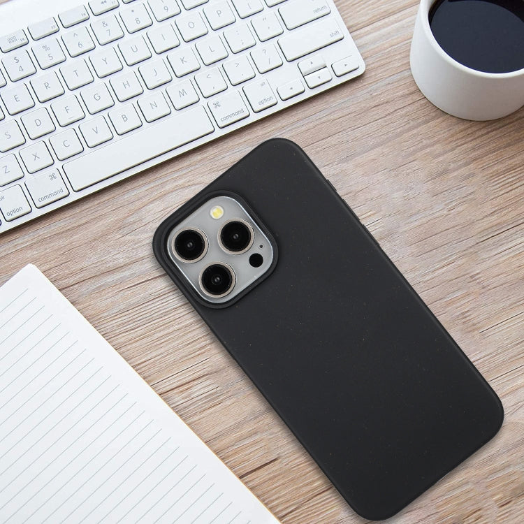 For iPhone 12 Pro Max Wheat MagSafe Magnetic Straw Material + TPU Phone Case(Black) - iPhone 12 Pro Max Cases by PMC TechLife | Online Shopping South Africa | PMC TechLife | Buy Now Pay Later Mobicred