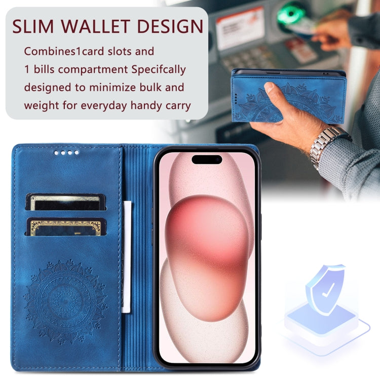 For iPhone 16 Pro Max Totem Embossed Magnetic Leather Phone Case(Blue) - iPhone 16 Pro Max Cases by PMC Jewellery | Online Shopping South Africa | PMC Jewellery | Buy Now Pay Later Mobicred