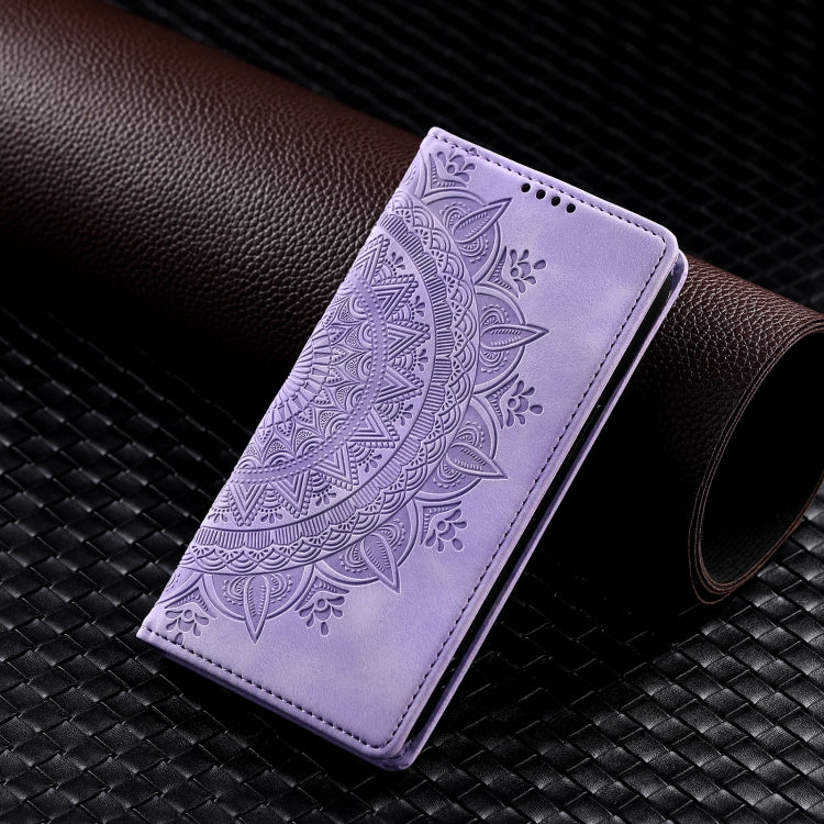 For iPhone 16 Totem Embossed Magnetic Leather Phone Case(Purple) - iPhone 16 Cases by PMC TechLife | Online Shopping South Africa | PMC TechLife | Buy Now Pay Later Mobicred