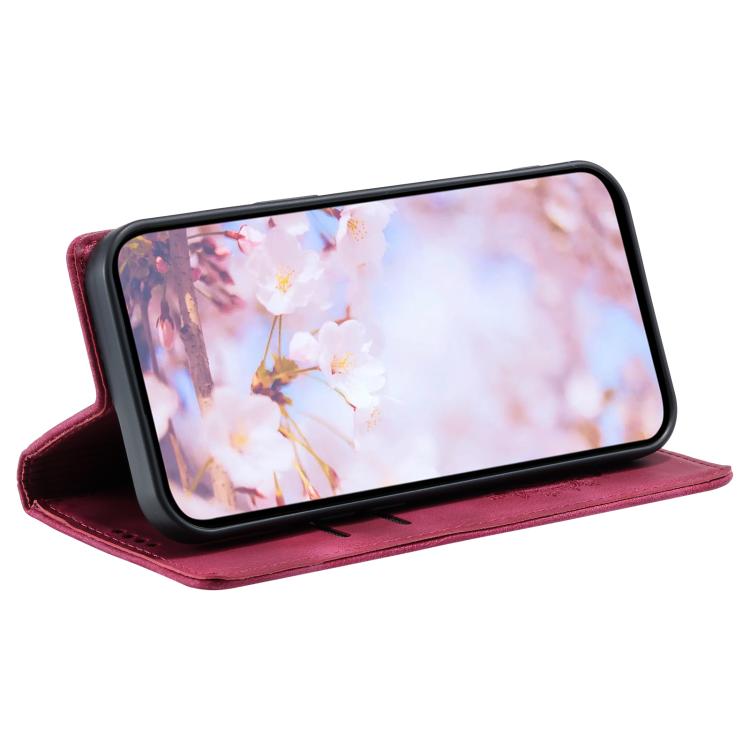 For iPhone 16e Totem Embossed Magnetic Leather Phone Case(Red) - iPhone 16e Cases by PMC TechLife | Online Shopping South Africa | PMC TechLife | Buy Now Pay Later Mobicred