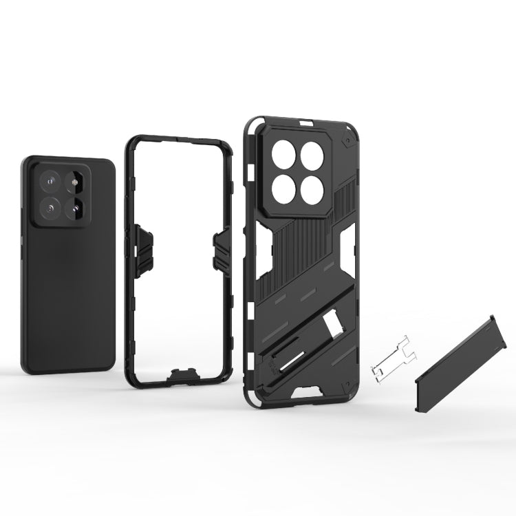 For Xiaomi 14 Pro 5G Punk Armor 2 in 1 PC + TPU Phone Case with Holder(Light Red) - 14 Pro Cases by PMC TechLife | Online Shopping South Africa | PMC TechLife | Buy Now Pay Later Mobicred
