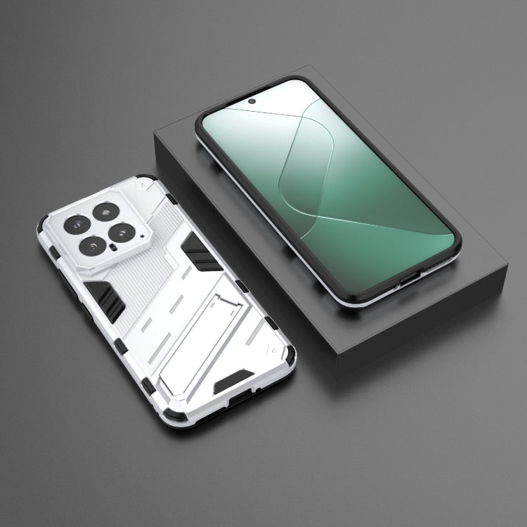 For Xiaomi 14 5G Punk Armor 2 in 1 PC + TPU Phone Case with Holder(White) - free shipping - PMC TechLife - Order now!