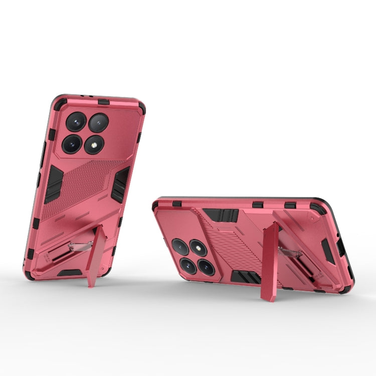 For Xiaomi Redmi K70 5G Punk Armor 2 in 1 PC + TPU Phone Case with Holder(Light Red) - K70 Cases by PMC TechLife | Online Shopping South Africa | PMC TechLife | Buy Now Pay Later Mobicred