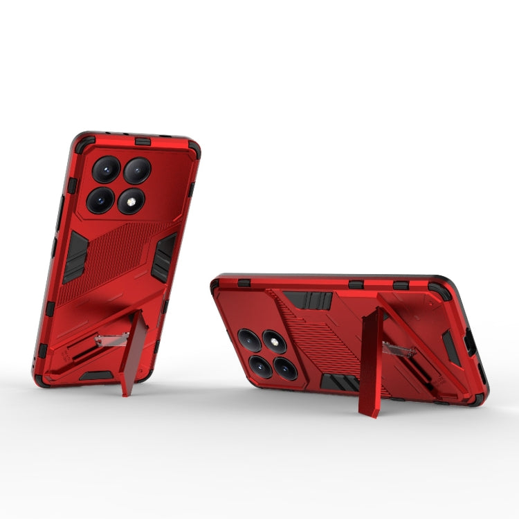 For Xiaomi Redmi K70E 5G Punk Armor 2 in 1 PC + TPU Phone Case with Holder(Red) - K70E Cases by PMC TechLife | Online Shopping South Africa | PMC TechLife