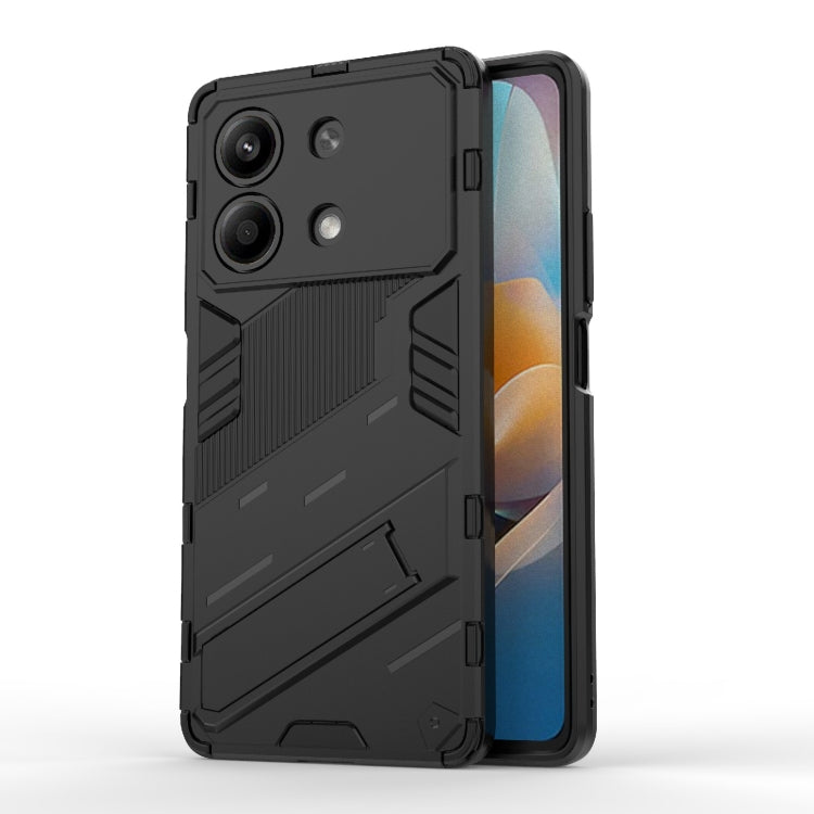 For Xiaomi Redmi Note 13R Pro 5G Punk Armor 2 in 1 PC + TPU Phone Case with Holder(Black) - Xiaomi Cases by PMC TechLife | Online Shopping South Africa | PMC TechLife | Buy Now Pay Later Mobicred