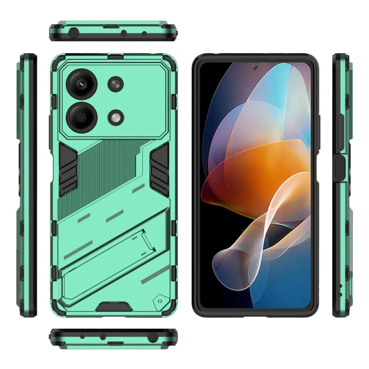 For Xiaomi Redmi Note 13R Pro 5G Punk Armor 2 in 1 PC + TPU Phone Case with Holder(Green) - Xiaomi Cases by PMC TechLife | Online Shopping South Africa | PMC TechLife | Buy Now Pay Later Mobicred