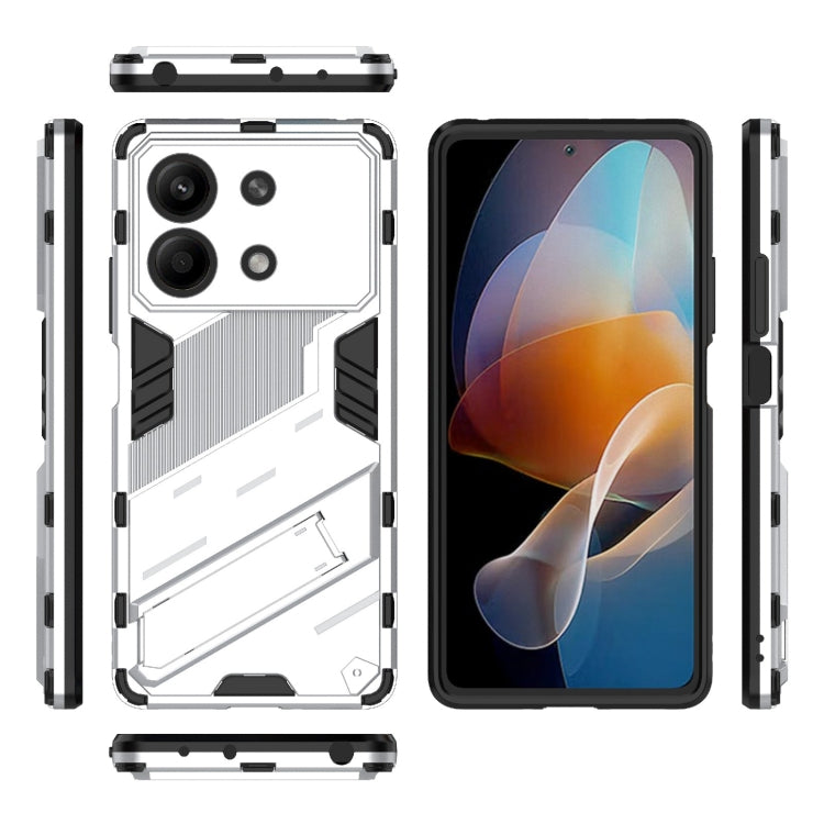 For Xiaomi Redmi Note 13R Pro 5G Punk Armor 2 in 1 PC + TPU Phone Case with Holder(White) - Xiaomi Cases by PMC TechLife | Online Shopping South Africa | PMC TechLife | Buy Now Pay Later Mobicred