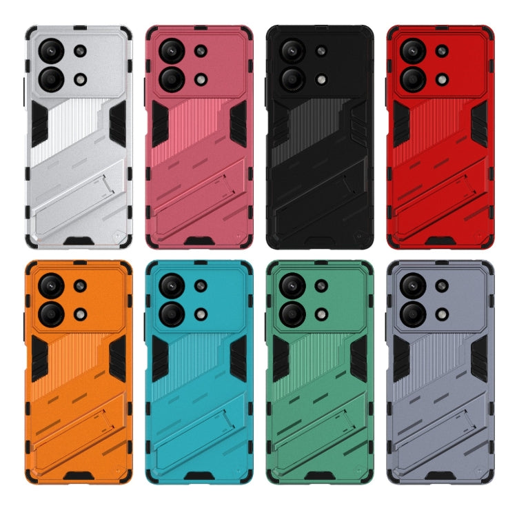 For Xiaomi Redmi Note 13R Pro 5G Punk Armor 2 in 1 PC + TPU Phone Case with Holder(White) - Xiaomi Cases by PMC TechLife | Online Shopping South Africa | PMC TechLife | Buy Now Pay Later Mobicred