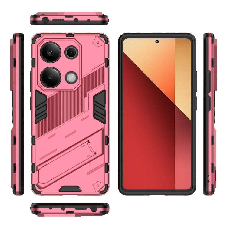 For Xiaomi Redmi Note 13 Pro 4G Global Punk Armor 2 in 1 PC + TPU Phone Case with Holder(Light Red) - free shipping - PMC TechLife - Order now!
