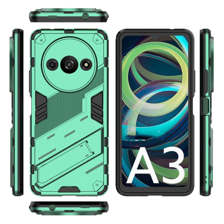 For Xiaomi Redmi A3 4G Global Punk Armor 2 in 1 PC + TPU Phone Case with Holder(Green) - Xiaomi Cases by PMC TechLife | Online Shopping South Africa | PMC TechLife | Buy Now Pay Later Mobicred