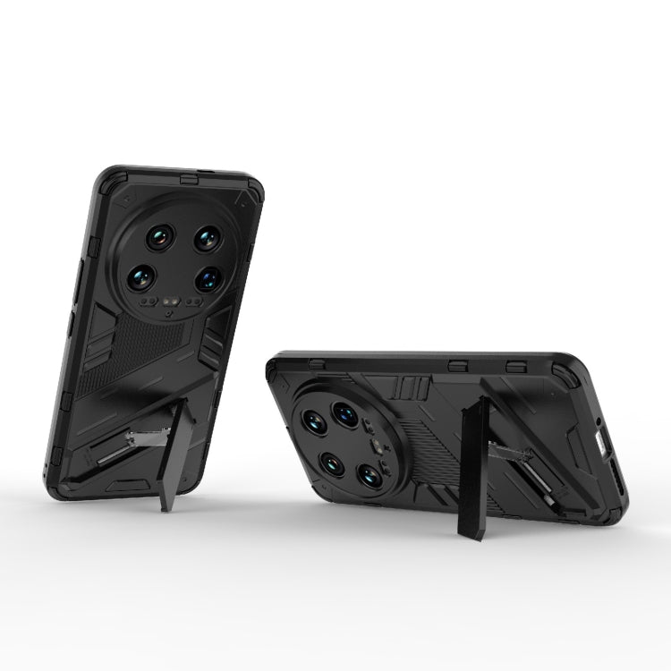 For Xiaomi 14 Ultra 5G Punk Armor 2 in 1 PC + TPU Phone Case with Holder(Black) - 14 Ultra Cases by PMC TechLife | Online Shopping South Africa | PMC TechLife | Buy Now Pay Later Mobicred
