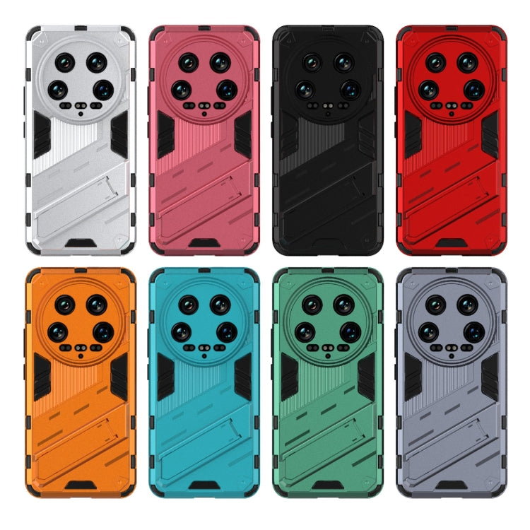 For Xiaomi 14 Ultra 5G Punk Armor 2 in 1 PC + TPU Phone Case with Holder(Grey) - 14 Ultra Cases by PMC TechLife | Online Shopping South Africa | PMC TechLife | Buy Now Pay Later Mobicred