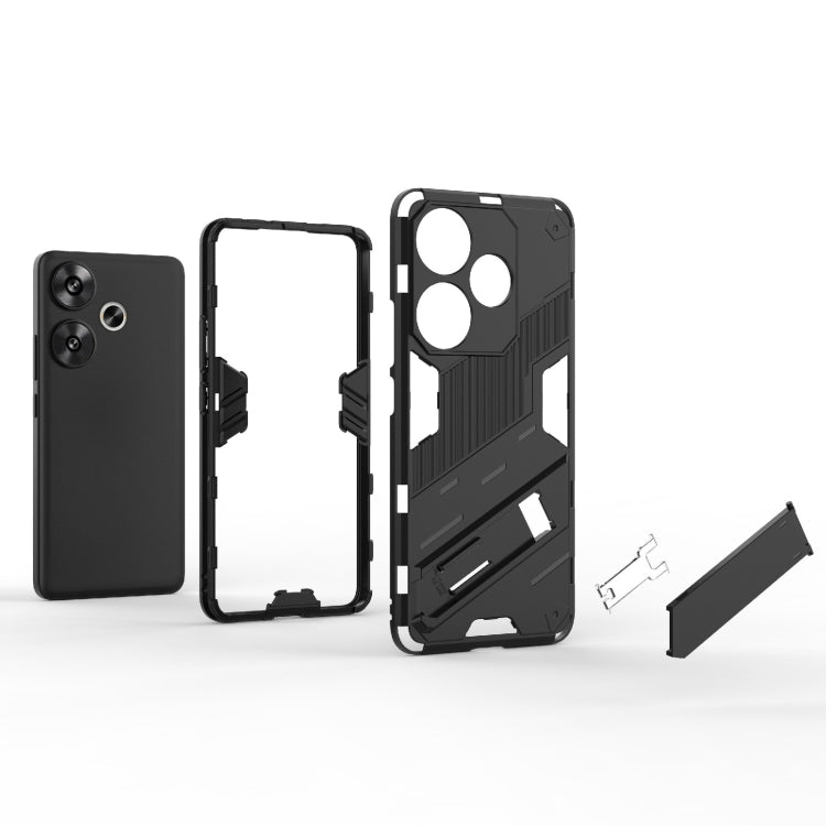 For Xiaomi Redmi Turbo 3 5G Punk Armor 2 in 1 PC + TPU Phone Case with Holder(Green) - Xiaomi Cases by PMC TechLife | Online Shopping South Africa | PMC TechLife | Buy Now Pay Later Mobicred