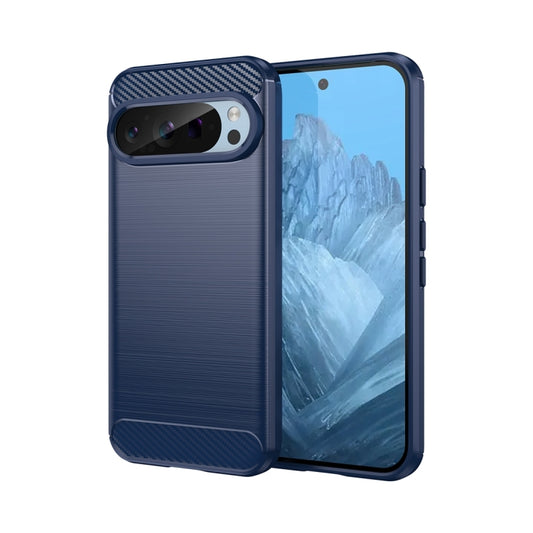 For Google Pixel 9 Pro 5G Carbon Fiber Brushed Texture TPU Phone Case(Blue) - Google Cases by PMC Jewellery | Online Shopping South Africa | PMC Jewellery | Buy Now Pay Later Mobicred