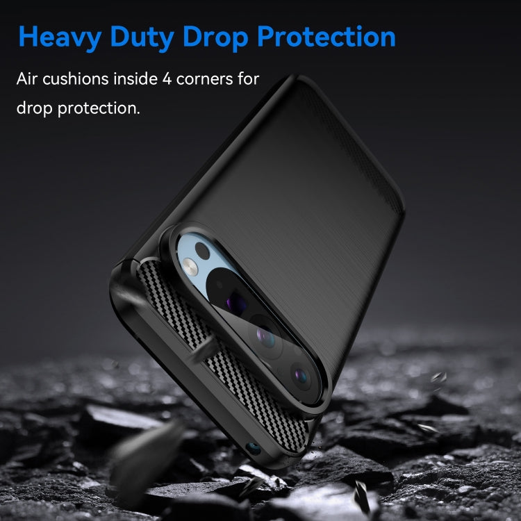 For Google Pixel 9 Carbon Fiber Brushed Texture TPU Phone Case(Black) - Google Cases by PMC TechLife | Online Shopping South Africa | PMC TechLife | Buy Now Pay Later Mobicred