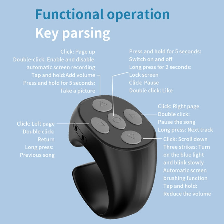 JX-06s Multifunctional Mobile Phone Smart Bluetooth Remote Control Ring with Charging Box(Black) - Phone Remote Control by PMC Jewellery | Online Shopping South Africa | PMC Jewellery | Buy Now Pay Later Mobicred