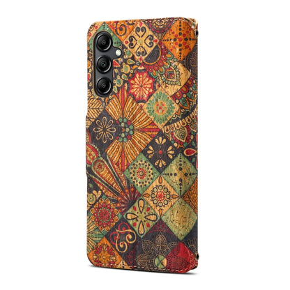 For Samsung Galaxy S24 5G Denior Flower Language Series Cork Fabric Oil Edge Leather Phone Case(Autumn) - Galaxy S24 5G Cases by Denior | Online Shopping South Africa | PMC Jewellery | Buy Now Pay Later Mobicred