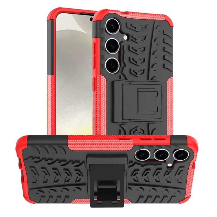 For Samsung Galaxy S24+ Tire Texture TPU + PC Phone Case with Holder(Red) - Galaxy S24+ 5G Cases by PMC Jewellery | Online Shopping South Africa | PMC Jewellery