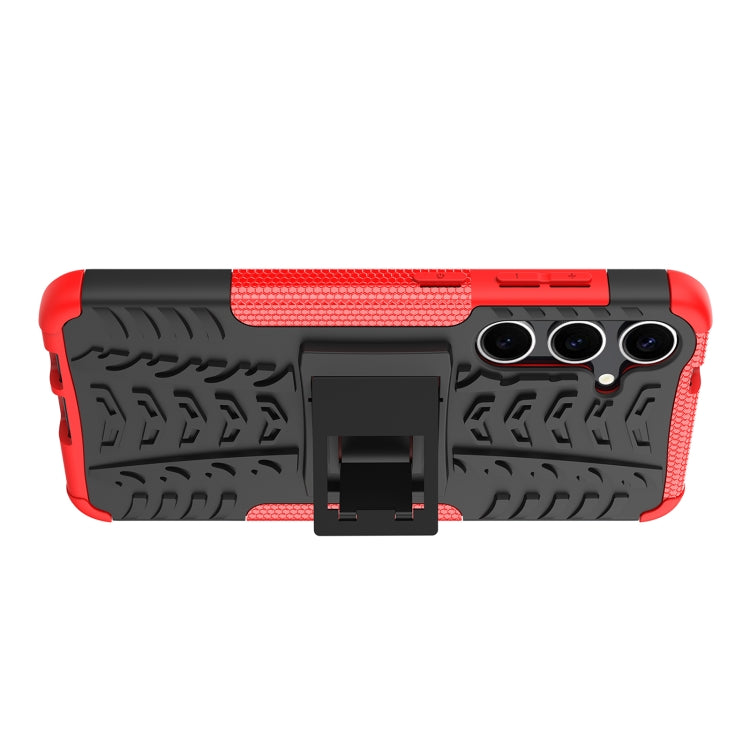 For Samsung Galaxy S24+ Tire Texture TPU + PC Phone Case with Holder(Red) - Galaxy S24+ 5G Cases by PMC TechLife | Online Shopping South Africa | PMC TechLife