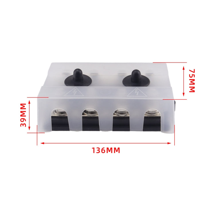 CP-4065 Double Row M8 Power Distribution Block Terminal Studs with Terminals(Black) - Booster Cable & Clip by PMC TechLife | Online Shopping South Africa | PMC TechLife | Buy Now Pay Later Mobicred