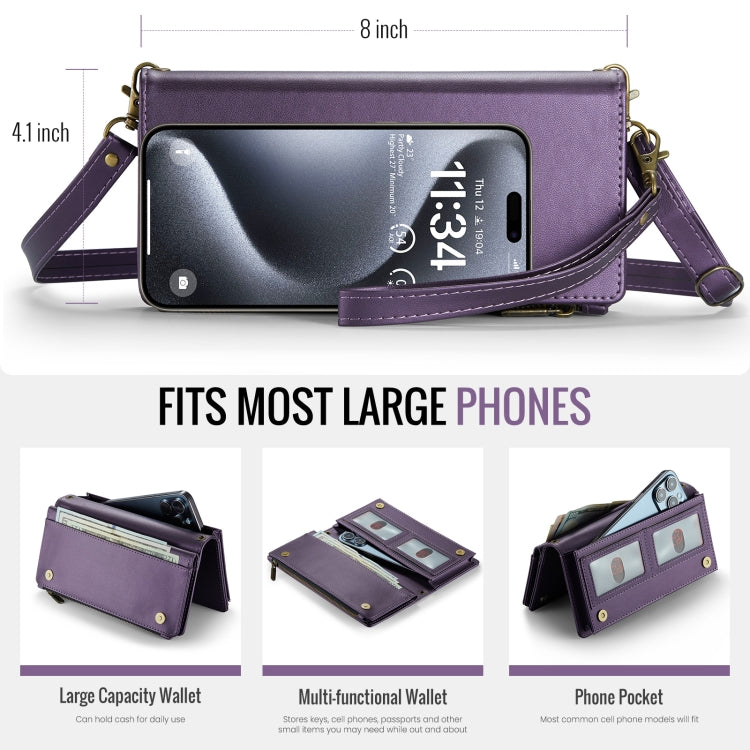 CaseMe ME10 Universal Wallet Phone Case with Lanyard(Purple) - free shipping - PMC Jewellery - Order now!