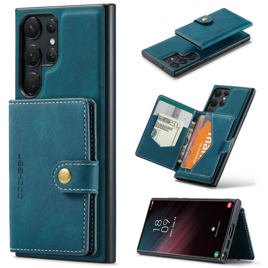 For Samsung Galaxy S24 Ultra 5G JEEHOOD J01 Retro Magnetic Detachable Wallet Phone Case(Blue) - Galaxy S24 Ultra 5G Cases by JEEHOOD | Online Shopping South Africa | PMC Jewellery | Buy Now Pay Later Mobicred