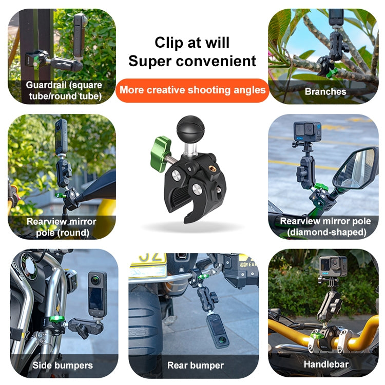 RUIGPRO Crab Clamp Action Camera Bracket Dual-Head Crab - free shipping - PMC TechLife - Order now!