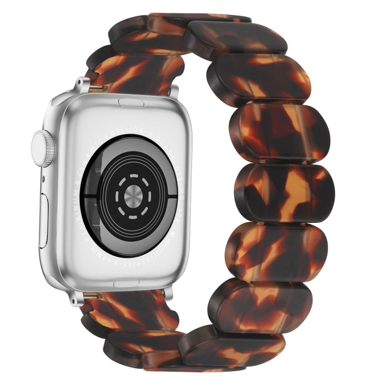 For Apple Watch SE 44mm Stretch Rope Resin Watch Band(Tortoiseshell) - Watch Bands by PMC TechLife | Online Shopping South Africa | PMC TechLife