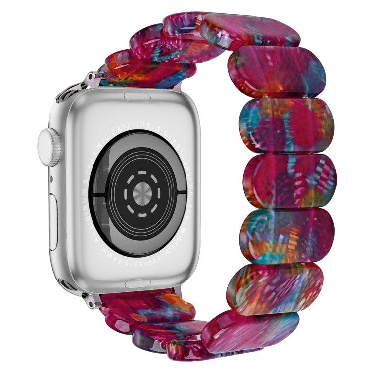 For Apple Watch Series 2 38mm Stretch Rope Resin Watch Band(Pearlescent Rainbow) - Watch Bands by PMC Jewellery | Online Shopping South Africa | PMC Jewellery