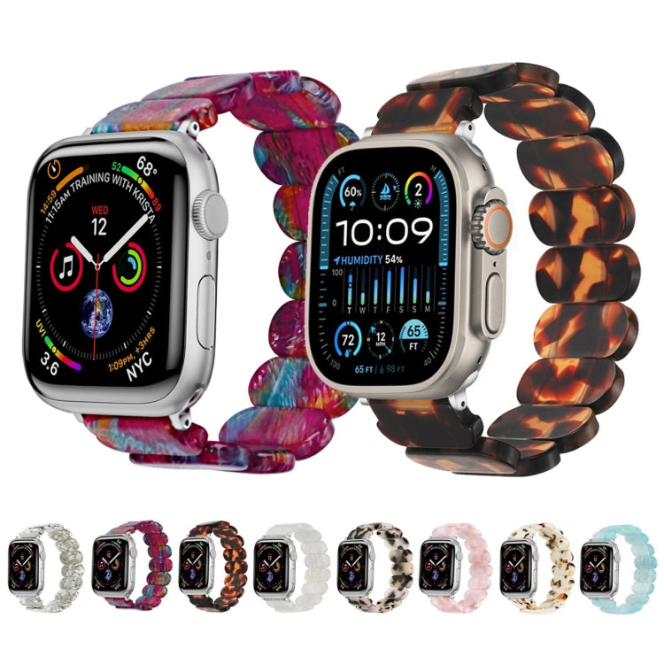 For Apple Watch SE 44mm Stretch Rope Resin Watch Band(Tortoiseshell) - Watch Bands by PMC TechLife | Online Shopping South Africa | PMC TechLife