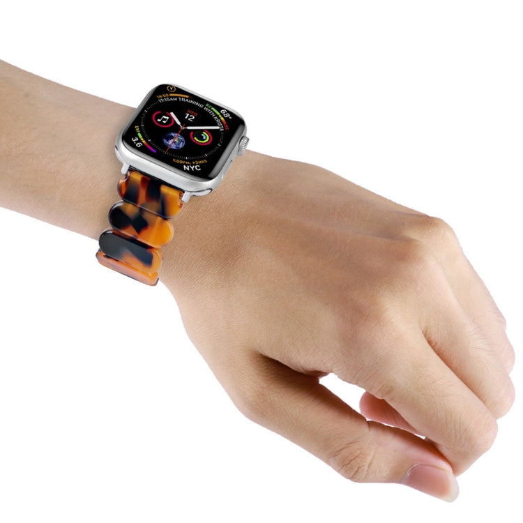 For Apple Watch SE 44mm Stretch Rope Resin Watch Band(Dark Brown White) - Watch Bands by PMC TechLife | Online Shopping South Africa | PMC TechLife