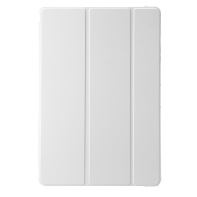 For Huawei Matepad 11 Pro 2024 Clear Acrylic 3-Fold Leather Tablet Case(White) - Huawei by PMC Jewellery | Online Shopping South Africa | PMC Jewellery | Buy Now Pay Later Mobicred