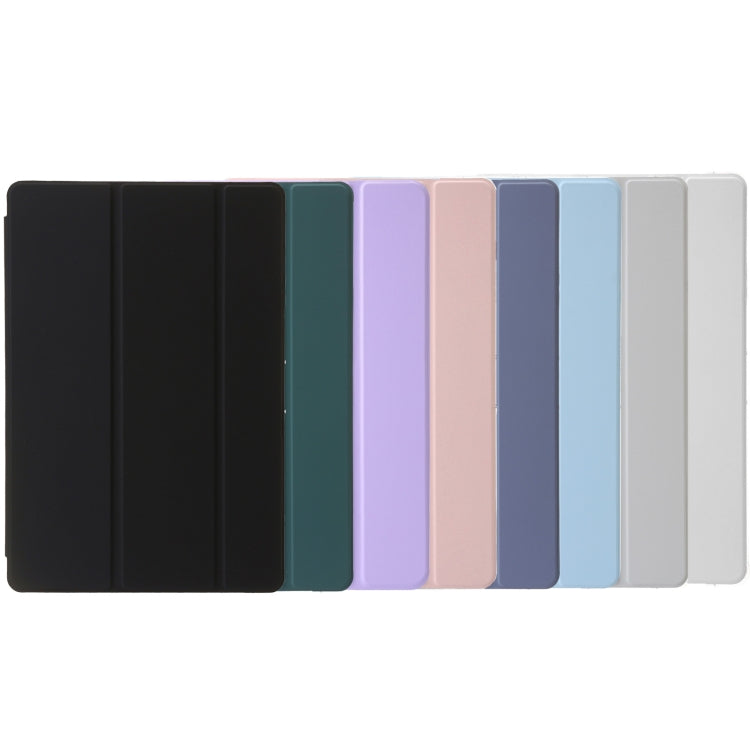 For Huawei Matepad 11 Pro 2024 Clear Acrylic 3-Fold Leather Tablet Case(Purple) - Huawei by PMC Jewellery | Online Shopping South Africa | PMC Jewellery | Buy Now Pay Later Mobicred