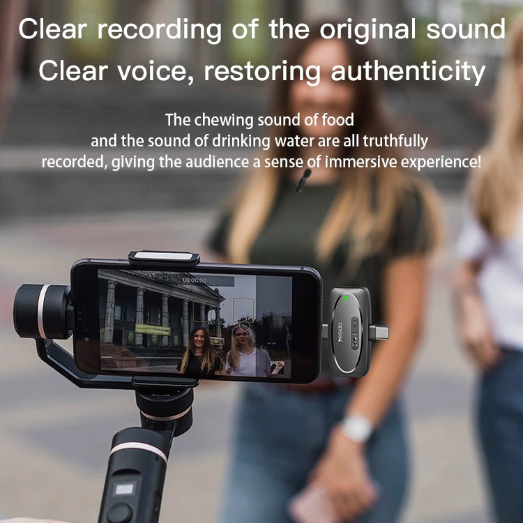 YESIDO KR13 Dual Low-latency Wireless Lavalier Microphone with Type-C Receiver(Black) - Microphone by Yesido | Online Shopping South Africa | PMC TechLife | Buy Now Pay Later Mobicred