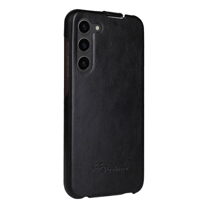 For Samsung Galaxy S24 5G Fierre Shann 64 Texture Vertical Flip PU Leather Phone Case(Black) - Galaxy S24 5G Cases by FIERRE SHANN | Online Shopping South Africa | PMC Jewellery | Buy Now Pay Later Mobicred