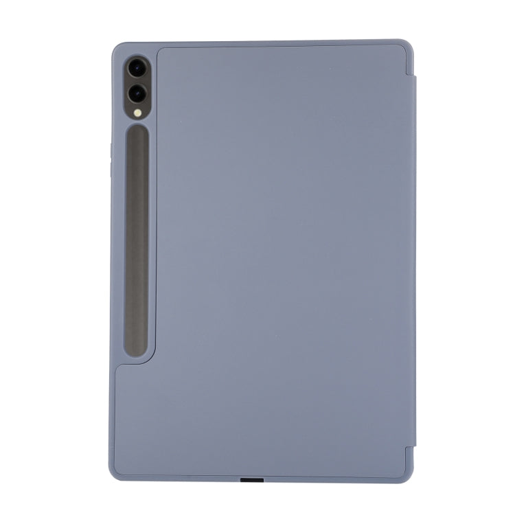 For Samsung Galaxy Tab S9 FE+ 3-Fold Pure Color TPU Leather Tablet Case with Pen Slot(Lavender) - Galaxy Tab S9 FE+ by PMC Jewellery | Online Shopping South Africa | PMC Jewellery | Buy Now Pay Later Mobicred