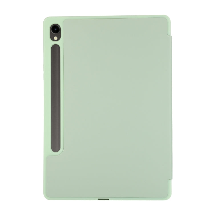 For Samsung Galaxy Tab S9 FE 3-Fold Pure Color TPU Leather Tablet Case with Pen Slot(Green) - Galaxy Tab S9 FE by PMC Jewellery | Online Shopping South Africa | PMC Jewellery | Buy Now Pay Later Mobicred