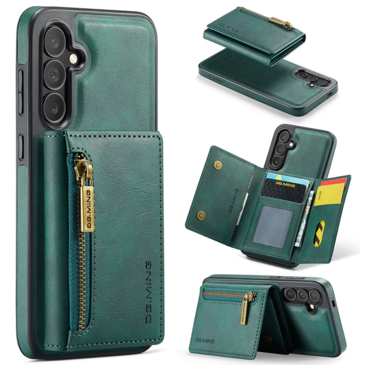 For Samsung Galaxy S24+ 5G DG.MING M5 Series Zip RFID Multi Card Detachable Leather Phone Case(Green) - Galaxy S24+ 5G Cases by DG.MING | Online Shopping South Africa | PMC Jewellery | Buy Now Pay Later Mobicred