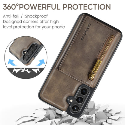 For Samsung Galaxy S24 5G DG.MING M5 Series Zip RFID Multi Card Detachable Leather Phone Case(Coffee) - Galaxy S24 5G Cases by DG.MING | Online Shopping South Africa | PMC Jewellery | Buy Now Pay Later Mobicred