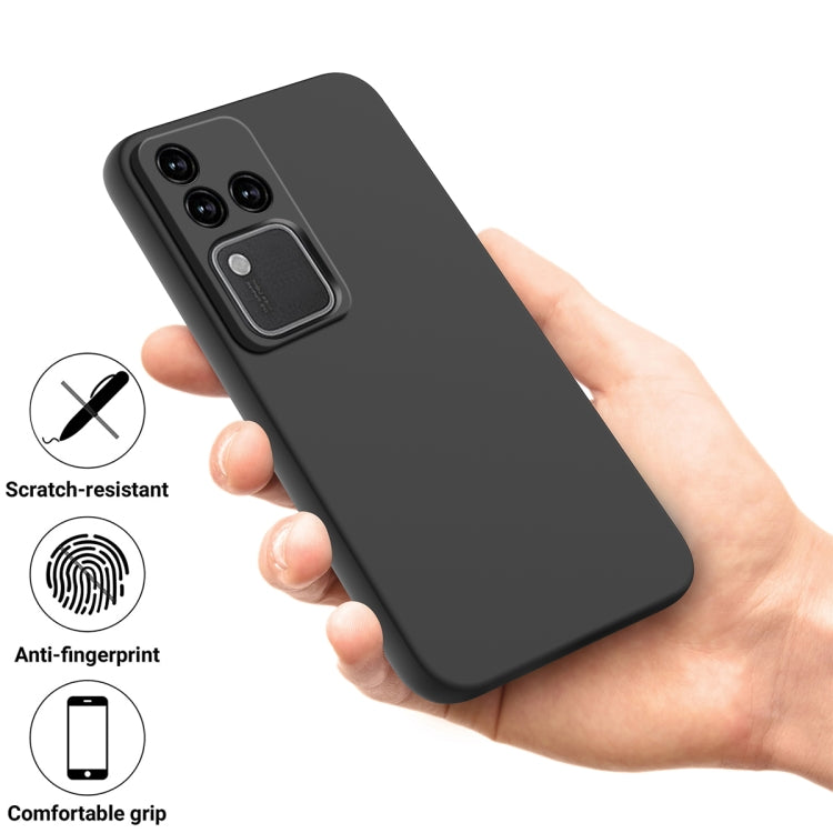 For vivo S18 / S18 Pro / V30 / V30 Pro Solid Color Liquid Silicone Dropproof Full Coverage Protective Case(Black) - S18 Cases by PMC TechLife | Online Shopping South Africa | PMC TechLife