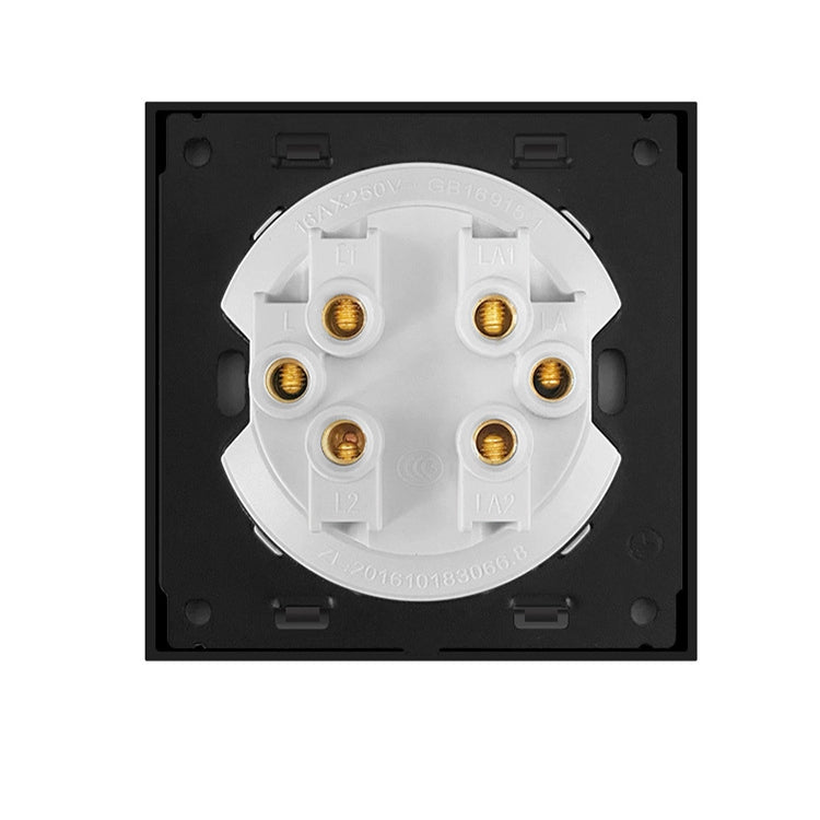 86mm Round LED Tempered Glass Switch Panel, Gray Round Glass, Style:Two Open Dual Control - Switch by PMC Jewellery | Online Shopping South Africa | PMC Jewellery | Buy Now Pay Later Mobicred