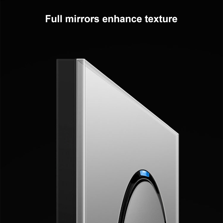 86mm Round LED Tempered Glass Switch Panel, Gray Round Glass, Style:Three Open Dual Control -  by PMC Jewellery | Online Shopping South Africa | PMC Jewellery | Buy Now Pay Later Mobicred