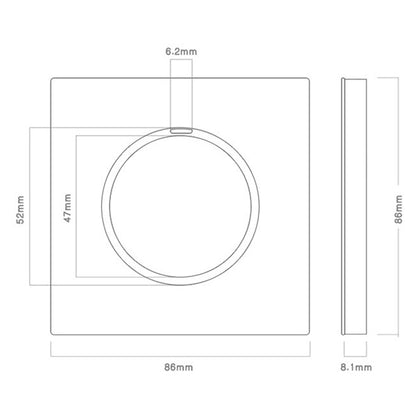 86mm Round LED Tempered Glass Switch Panel, Gray Round Glass, Style:Four Billing Control - Switch by PMC Jewellery | Online Shopping South Africa | PMC Jewellery | Buy Now Pay Later Mobicred