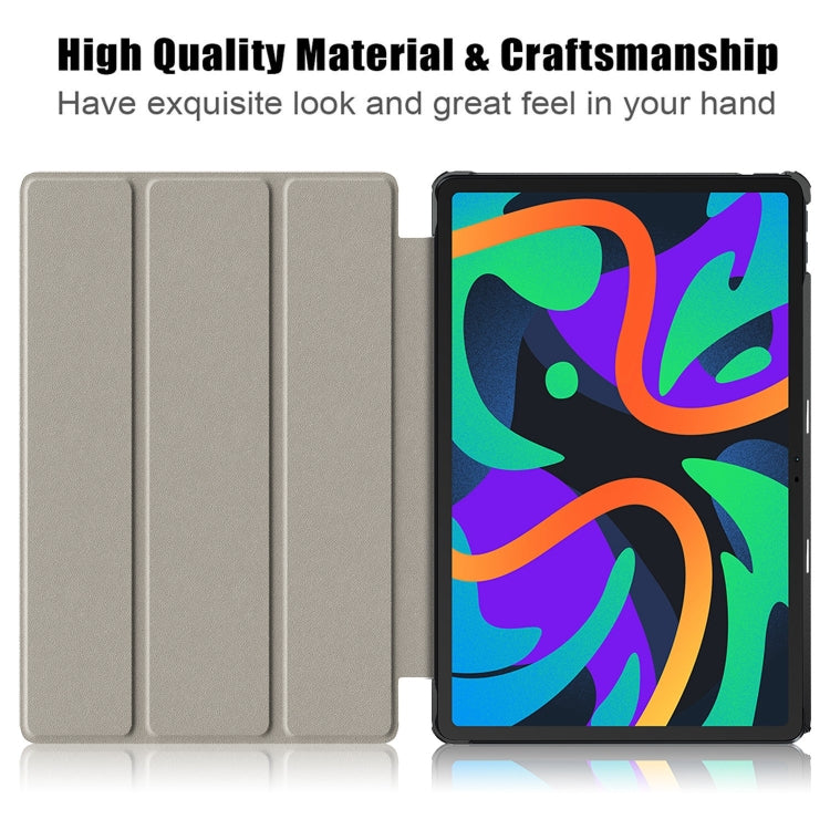 For Lenovo Tab M11/ Xiaoxin Pad 11 2024 Custer Texture 3-Fold Holder Leather Smart Tablet Case(Green) - Lenovo by PMC Jewellery | Online Shopping South Africa | PMC Jewellery | Buy Now Pay Later Mobicred