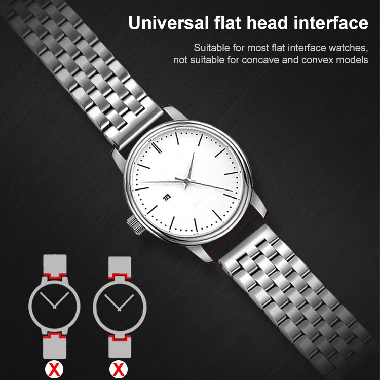 22mm Universal Five Beads Stainless Steel Watch Band(Silver Gold) - free shipping - PMc TechLife - Order now!