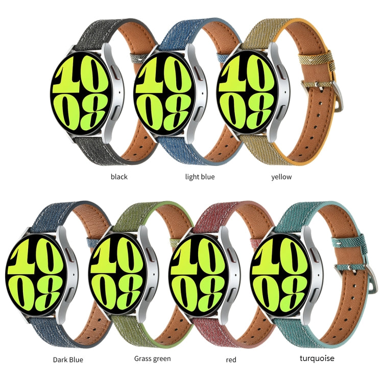 20mm Universal Denim Leather Buckle Watch Band(Dark Blue) - free shipping - PMc TechLife - Order now!