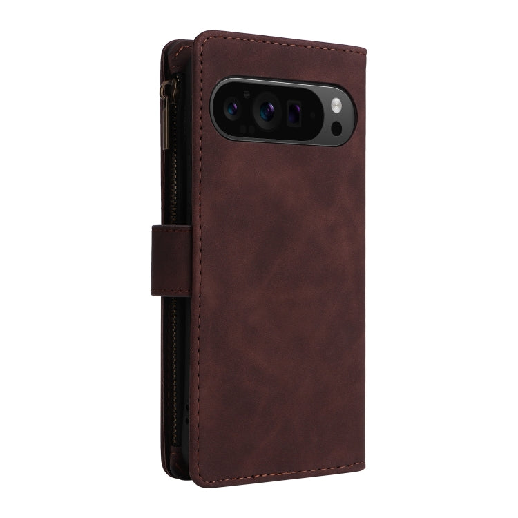 For Google Pixel 9 Pro Multifunctional Multi-Card Wallet Phone Leather Case(Coffee) - Google Cases by PMC Jewellery | Online Shopping South Africa | PMC Jewellery | Buy Now Pay Later Mobicred