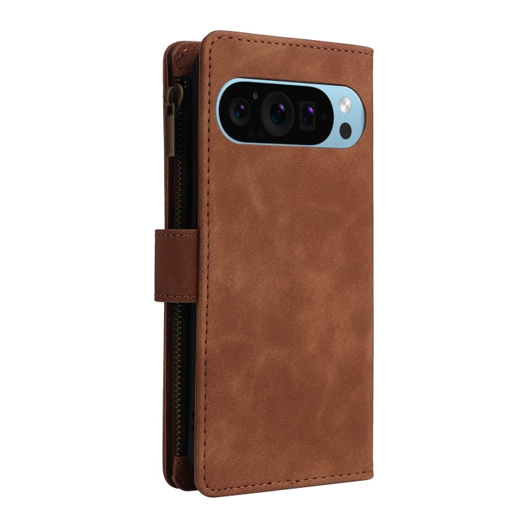 For Google Pixel 9 Multifunctional Multi-Card Wallet Phone Leather Case(Brown) - Google Cases by PMC Jewellery | Online Shopping South Africa | PMC Jewellery | Buy Now Pay Later Mobicred