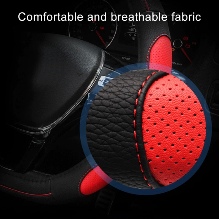 D Style Car Universal Anti-skid Steering Wheel Cover, Diameter: 38cm(Black Red Line) - Steering Wheel Accessories by PMC TechLife | Online Shopping South Africa | PMC TechLife | Buy Now Pay Later Mobicred